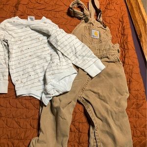 Carhartt overalls & onesie